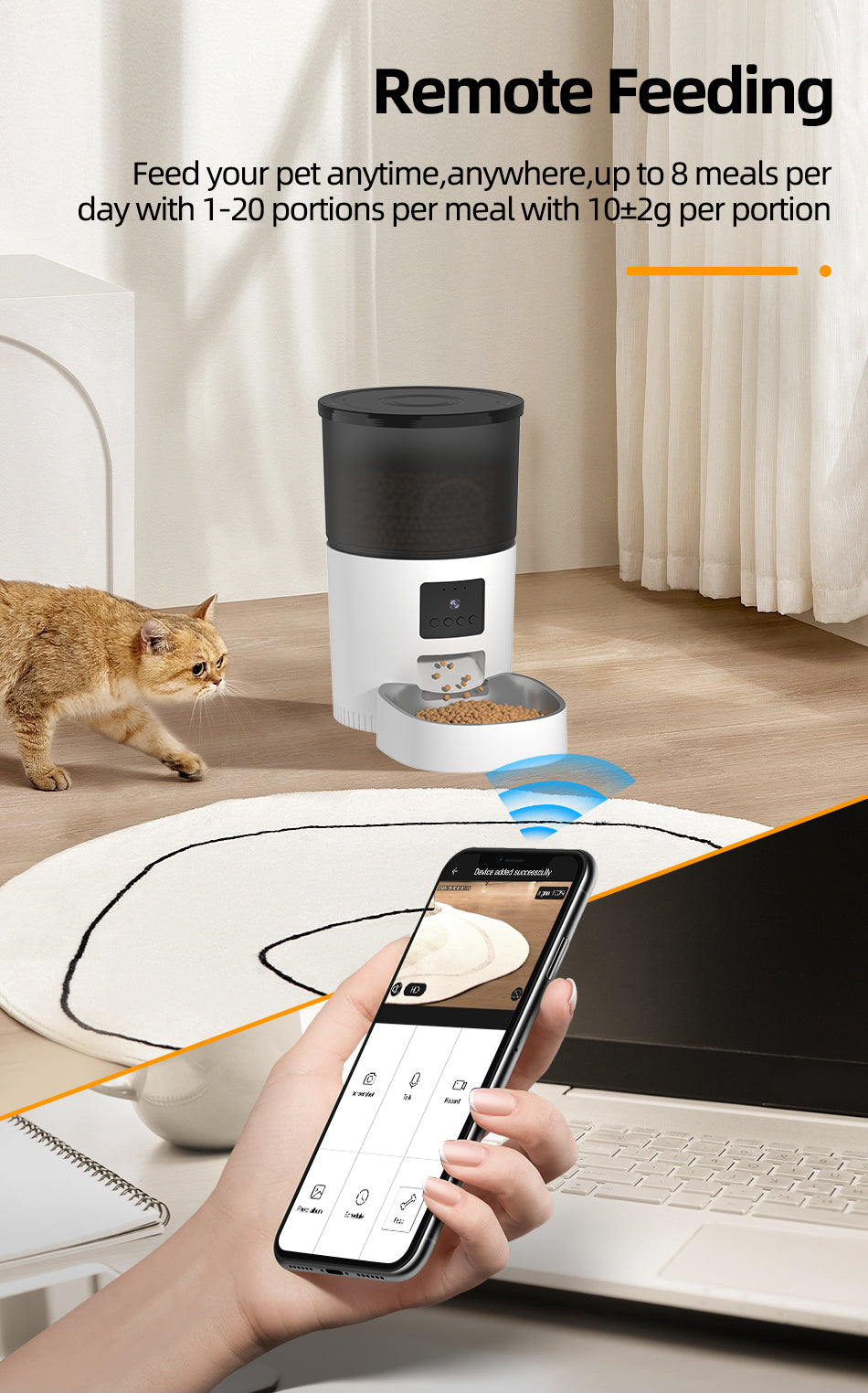 Automatic Cat and Dog Feeder: Feed and Monitor Your Pet with Camera and Smart Technology