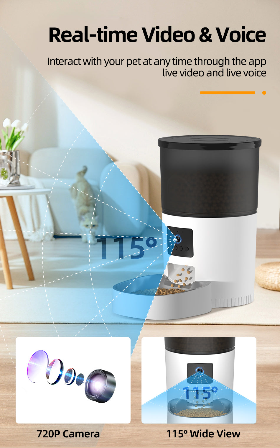 Automatic Cat and Dog Feeder: Feed and Monitor Your Pet with Camera and Smart Technology