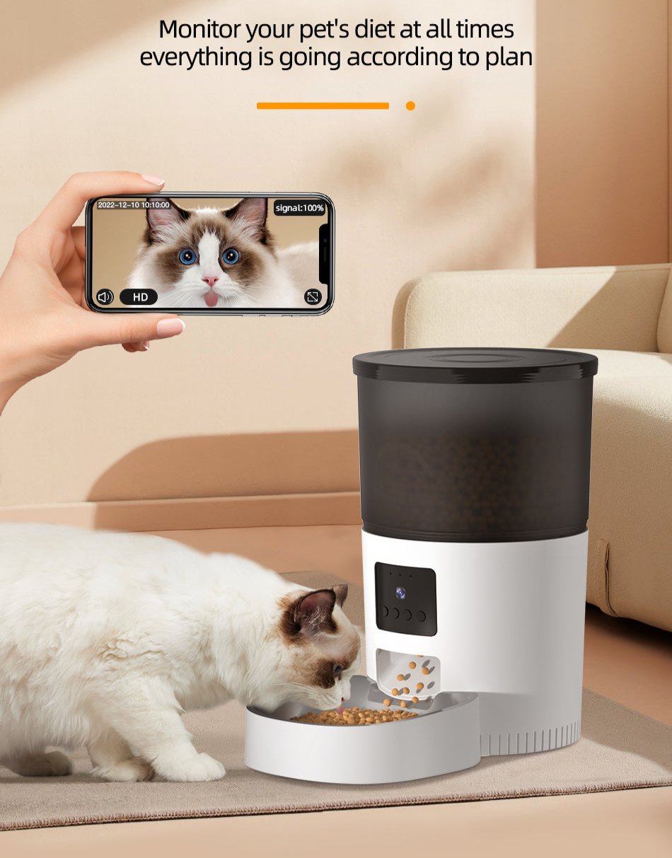 Automatic Cat and Dog Feeder: Feed and Monitor Your Pet with Camera and Smart Technology