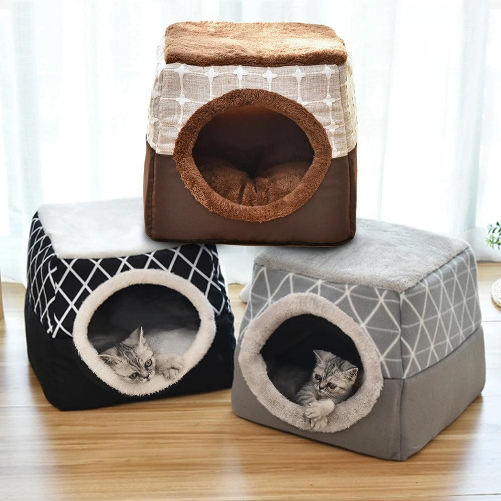 Multiple Cat Bed Nest Warm Kitten Dog Mat Kennel Soft Pet Sleeping Beds Sofa Small Dogs Cats Cushion Blanket Fashion Furniture