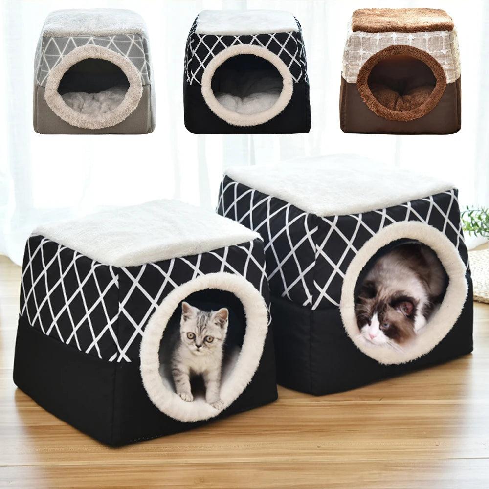 Multiple Cat Bed Nest Warm Kitten Dog Mat Kennel Soft Pet Sleeping Beds Sofa Small Dogs Cats Cushion Blanket Fashion Furniture