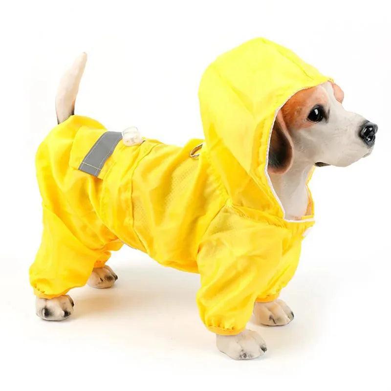 Pet Dog Raincoat Outdoor Puppy Pet Rainwear Reflective Hooded Waterproof Jacket Clothes for Dogs Cats Apparel Clothes Supplies