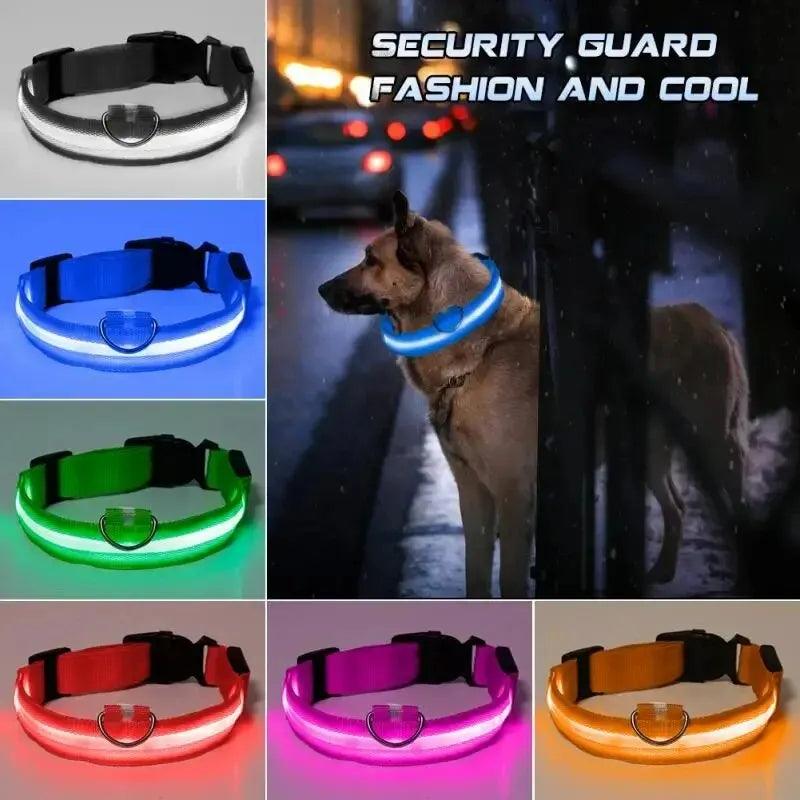 1pc Adjustable Dog Collar LED Glowing Luminous Collar Dog Night Light Pet Safety Collar For Small Dogs Accessories