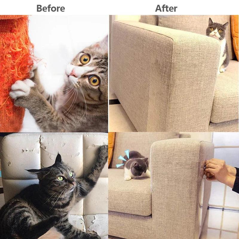 2/4Pcs Cat Scratch Sofa Protection Pads Self-adhesive Pet Furniture Protectors Cover Anti-cat Scratch Couch Stickers