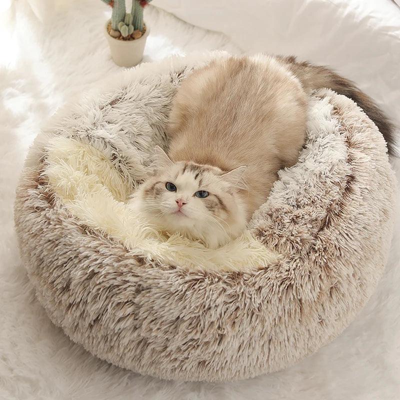 Pet Bed Basket Cats House Warm Accessories Products Supplies Tent & Furniture Kitten Sofa Cushions Clamshell Beds Winter For Cat