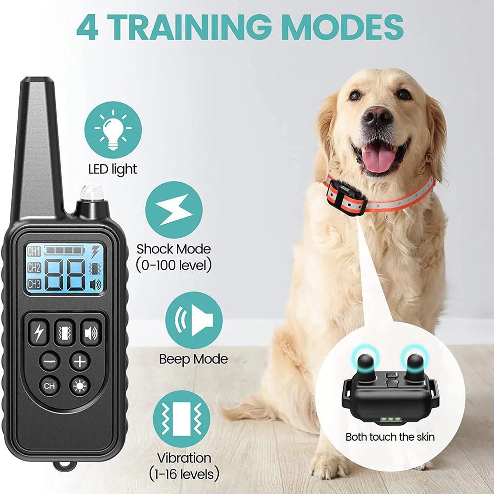 Electric Dog Training Collar Detachable Bark  Rechargeable Anti Barking Shock Vibration Collar for All Dogs Pet with Clicker