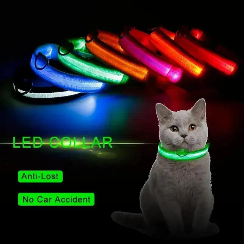 1pc Adjustable Dog Collar LED Glowing Luminous Collar Dog Night Light Pet Safety Collar For Small Dogs Accessories